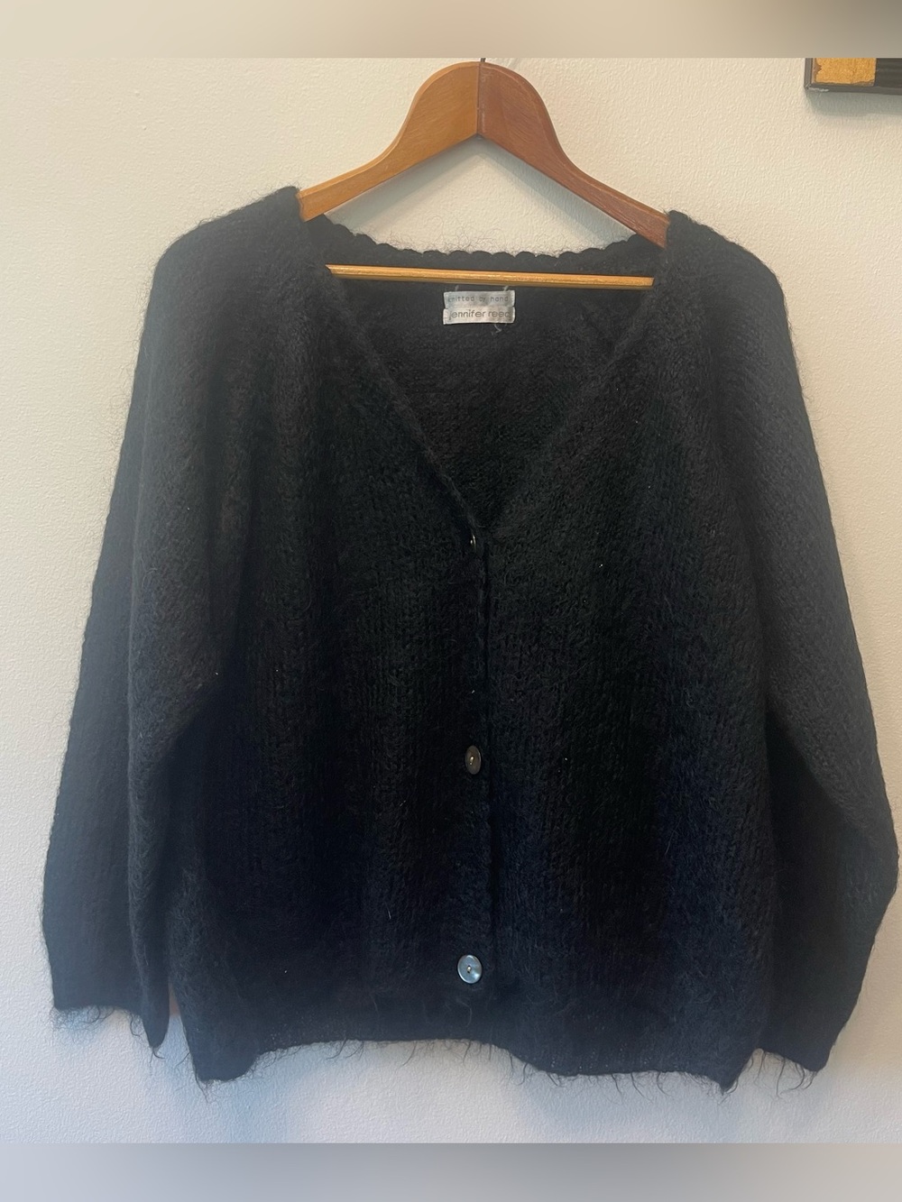 VTG Hand Knit Mohair Cardigan M/L